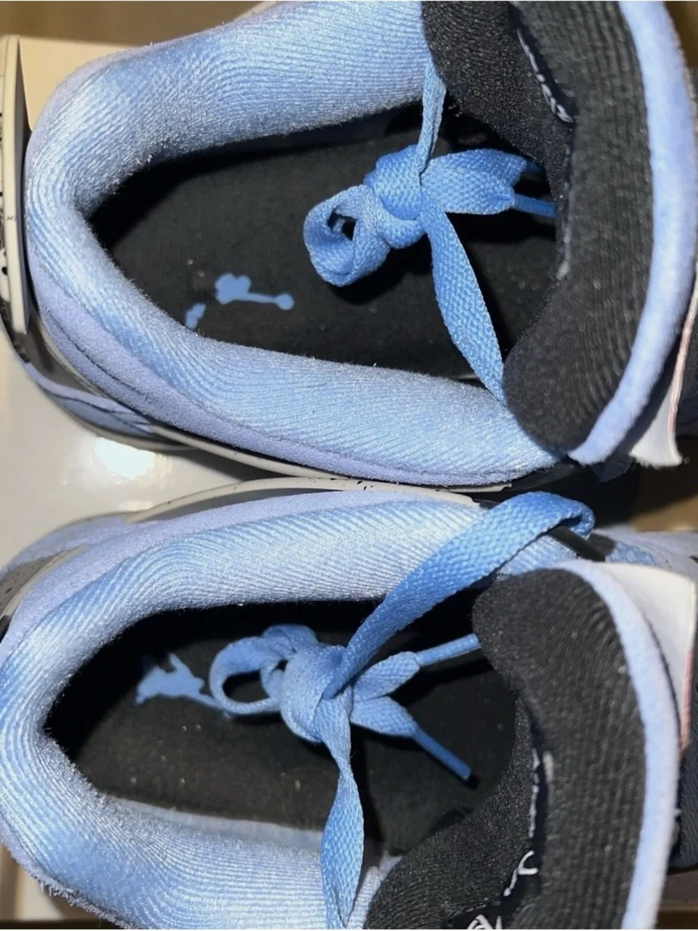 Jordan Men’s Suede Basketball Sneakers in Light Blue and Black